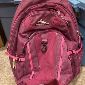 Pink/magenta High Sierra backpack